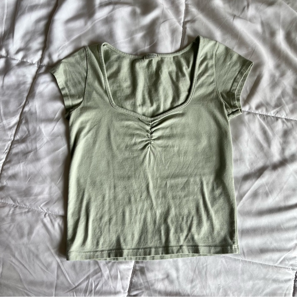Pacsun Babydoll Top in Safe Green